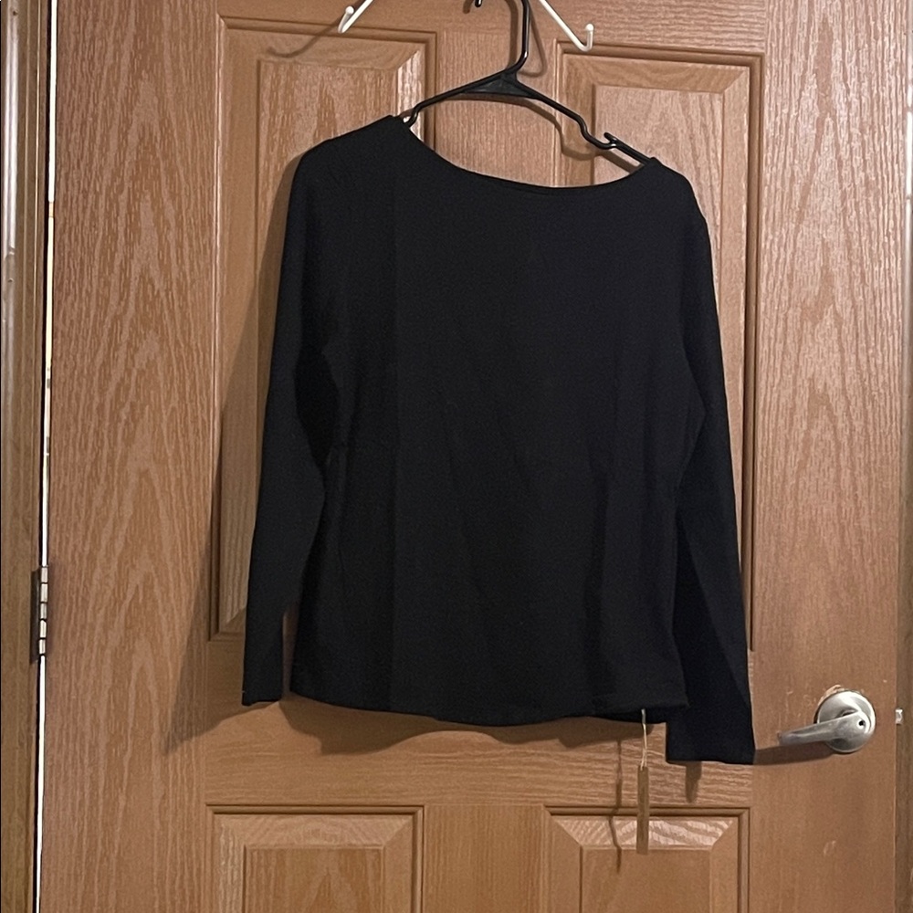 Elegant Black Long Sleeve Women's Top